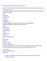 Immune System Disorders: A Comprehensive Study Guide