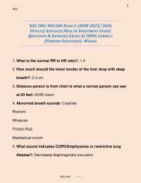 NSG 500/ NSG500 EXAM 2: (NEW 2025/ 2026 UPDATE) ADVANCED HEALTH ASSESSMENT GUIDE| Q&As