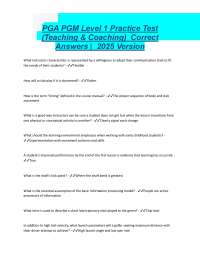 PGA PGM Qualifying Test Study Guide |