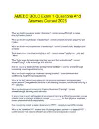 AMEDD BOLC Exam 1 Questions And Answers Correct 2025
