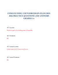 COMLEX OMM- COUNTERSTRAIN EXAM 2025-2026 PRACTICE QUESTIONS AND ANSWERS GRADED A+
