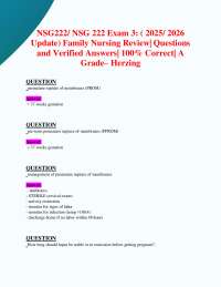 NSG222/ NSG 222 Exam 3: ( 2025/ 2026 Update) Family Nursing Review| Questions  and Answers