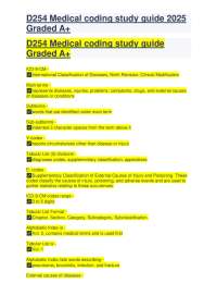 D254 Medical coding study guide 2025 Graded A+.pdf
