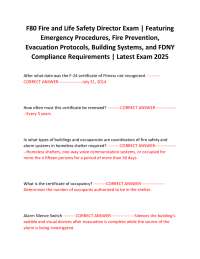 F80 Fire and Life Safety Director Exam | Featuring Emergency Procedures, Fire Prevention
