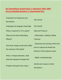 ALC Demolitions Actual Exam || Questions With 100% Correct Detailed Solutions || Guarantee