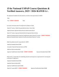 15-hr National USPAP Course Questions & Verified Answers, 2025 / 2026 RATED A+.