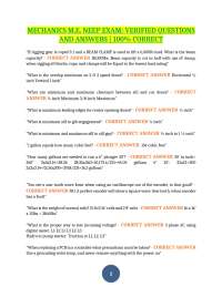 MECHANICS M.E. NEEP EXAM