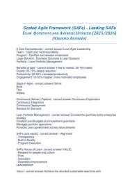 Scaled Agile Framework (SAFe) - Leading SAFe EXAM QUESTIONS AND ANSWERS UPDATED 2025/2026