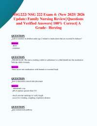 NSG222/ NSG 222 Exam 4: (New 2025/ 2026  Update) Family Nursing Review| Qs & As