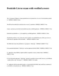 Pesticide License exam with verified answers.