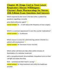 Chapter 30: Drugs Used to Treat Lower Respiratory Disease Willihnganz: Clayton’s Basic Pha