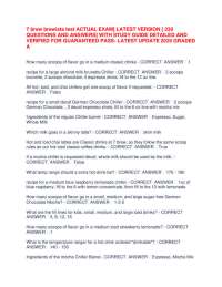 7 brew brewista test ACTUAL EXAM] LATEST VERSION [ 230  QUESTIONS AND ANSWERS] WITH STUDY