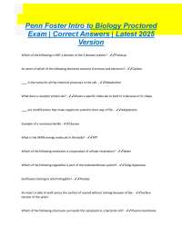 Penn Foster Intro to Biology Proctored Exam