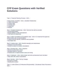 CFP Exam Questions with Verified Solutions