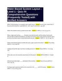 Water-Based System Layout - Level 1 - Quiz #4 Comprehensive Questions (Frequently Tested)