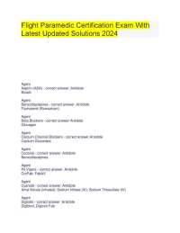 Flight Paramedic Certification Exam With Latest Updated Solutions 2024.