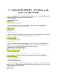 ATI MEDSURG PROCTORED EXAM Study Guide Questions and Answers