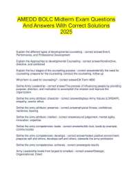 AMEDD BOLC Midterm Exam Questions And Answers With Correct Solutions 2025