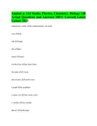 anglais p.124 questions and answers with correct solutions 2025\2026