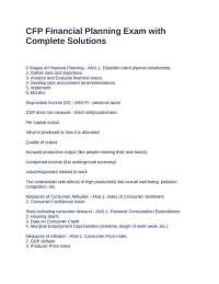 CFP Financial Planning Exam with Complete Solutions