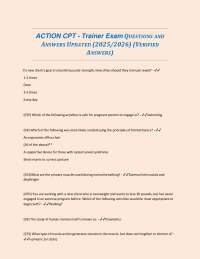 ACTION CPT - Trainer Exam QUESTIONS AND ANSWERS UPDATED (2025/2026) (VERIFIED ANSWERS)