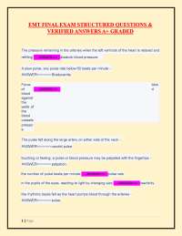 EMT FINAL EXAM STRUCTURED QUESTIONS &  VERIFIED ANSWERS A+ GRADED