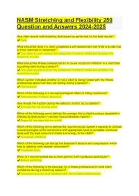 NASM Stretching and Flexibility 250 Question and Answers 2025..pdf