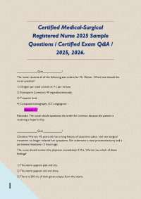 Certified Medical-Surgical Registered Nurse 2025 Sample Questions / Certified Exam Q&A / 2