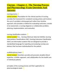 Clayton - Chapter 4 - The Nursing Process and Pharmacology Exam Questions And Answers