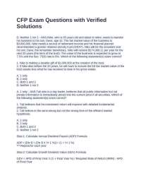 CFP Exam Questions with Verified Solutions