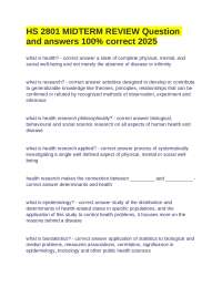 HS 2801 MIDTERM REVIEW Question and answers 100% correct 2025