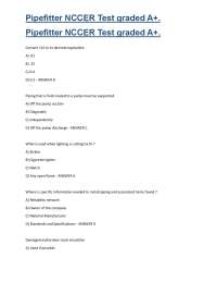 Pipefitter NCCER Test graded A+.