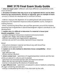 BME 3170 Final Exam Study Guide
