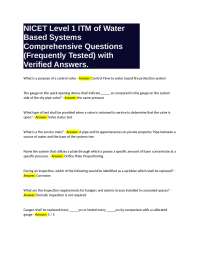 NICET Level 1 ITM: Water-Based Fire Protection Systems - Comprehensive Q&A