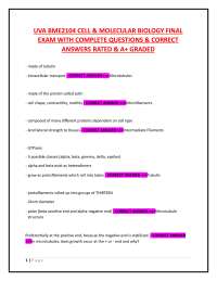 UVA BME2104 CELL & MOLECULAR BIOLOGY FINAL  EXAM WITH COMPLETE QUESTIONS & CORRECT  ANSWER