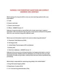 NURSING 1105 POWERPOINT QUESTIONS AND CORRECT ANSWERS 100% VERIFIED!!