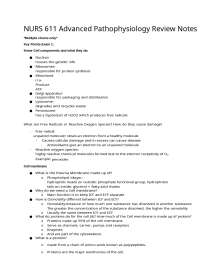 NURS 611 Advanced Pathophysiology Review Notes