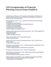 CFP Fundamentals of Financial Planning Course Exam-Graded A