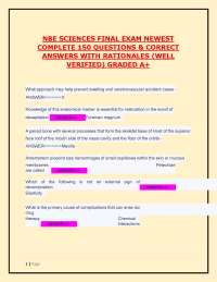 NBE SCIENCES FINAL EXAM NEWEST  COMPLETE 150 QUESTIONS & CORRECT  ANSWERS WITH RATIONALES