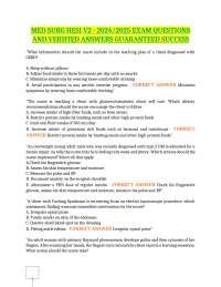 MED SURG HESI V2 - 2024/2025 EXAM QUESTIONS