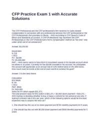 CFP Practice Exam 1 with Accurate Solutions