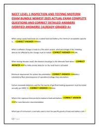 NICET LEVEL 1 INSPECTION AND TESTING MIDTERM  EXAM BUNDLE NEWEST 2025 ACTUAL EXAM