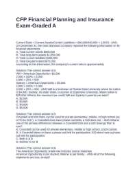 CFP Financial Planning and Insurance Exam-Graded A