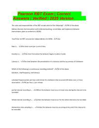 Pearson RBT Exam  Correct	 Answers  Verified  2025 Version