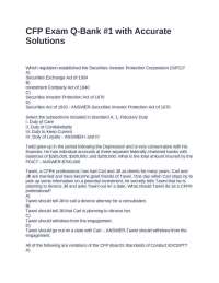 CFP Exam Q-Bank #1 with Accurate Solutions