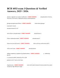 BCH 4053 exam 3 Questions & Verified Answers, 2025 / 2026.
