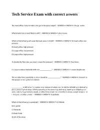 Tech Service Exam with correct answers