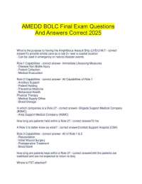 AMEDD BOLC Final Exam Questions And Answers Correct 2025