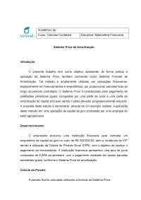 Cálculo de parcelas no sistema Price