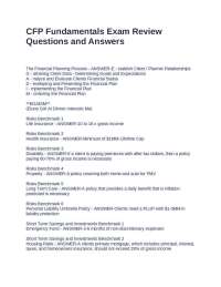 CFP Fundamentals Exam Review Questions and Answers